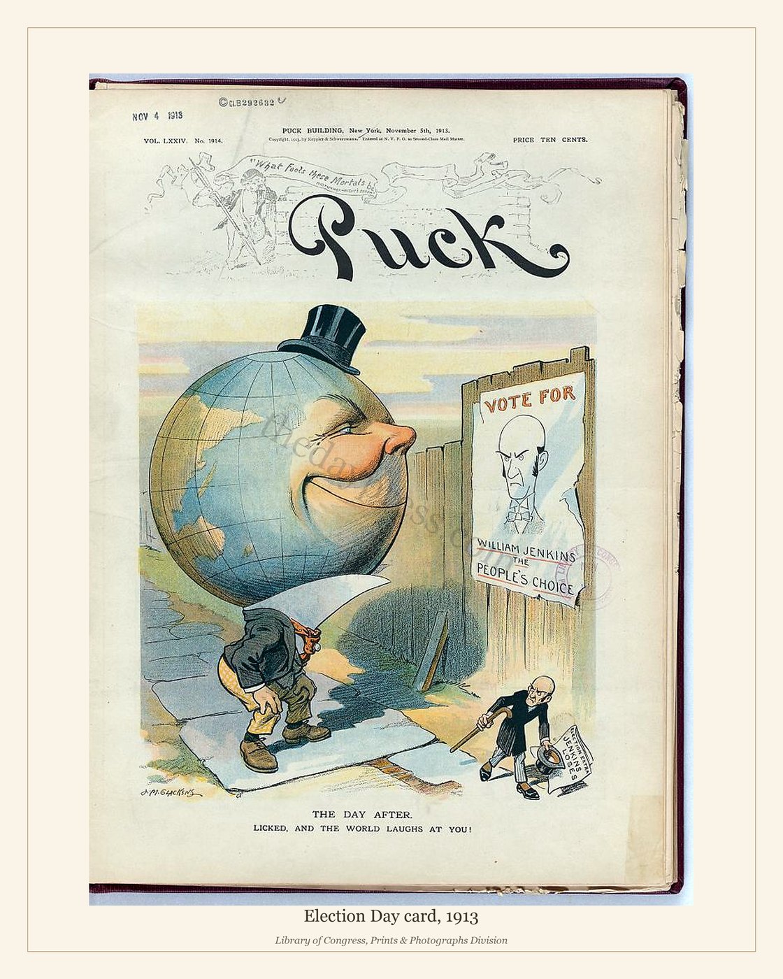 Election Day card, 1913 — watermarked preview