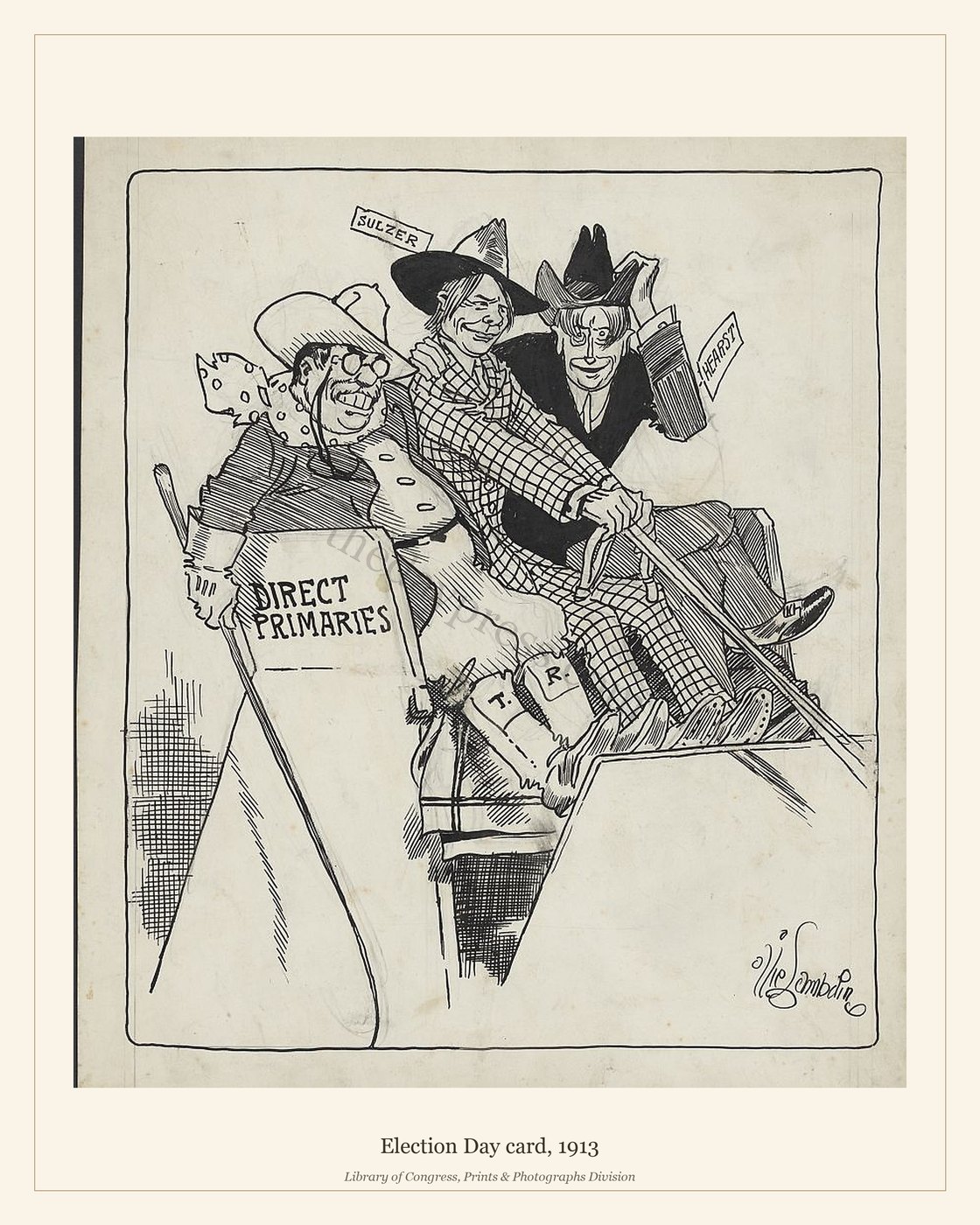 Election Day card, 1913 — watermarked preview