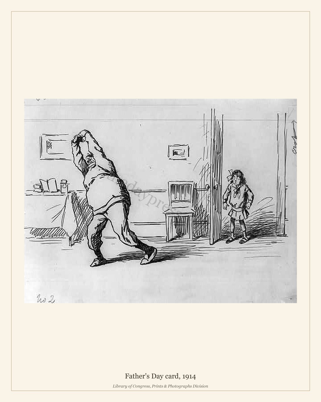 Father's Day card, 1914 — watermarked preview