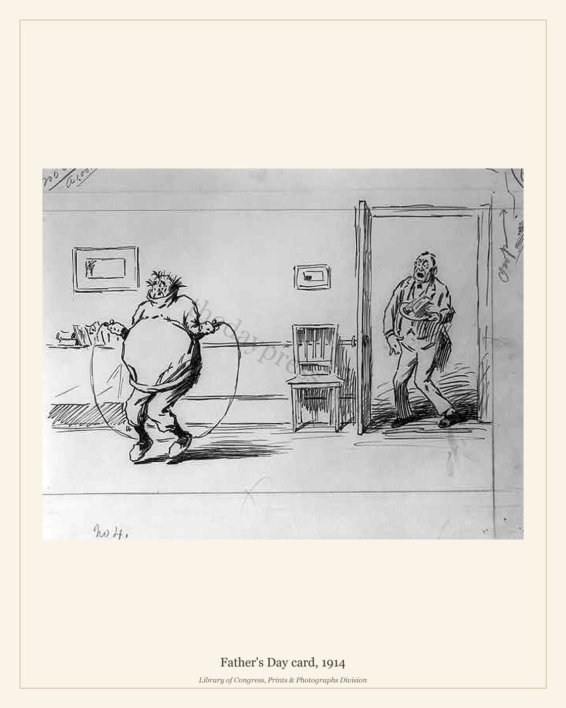 Father's Day card, 1914 — watermarked preview