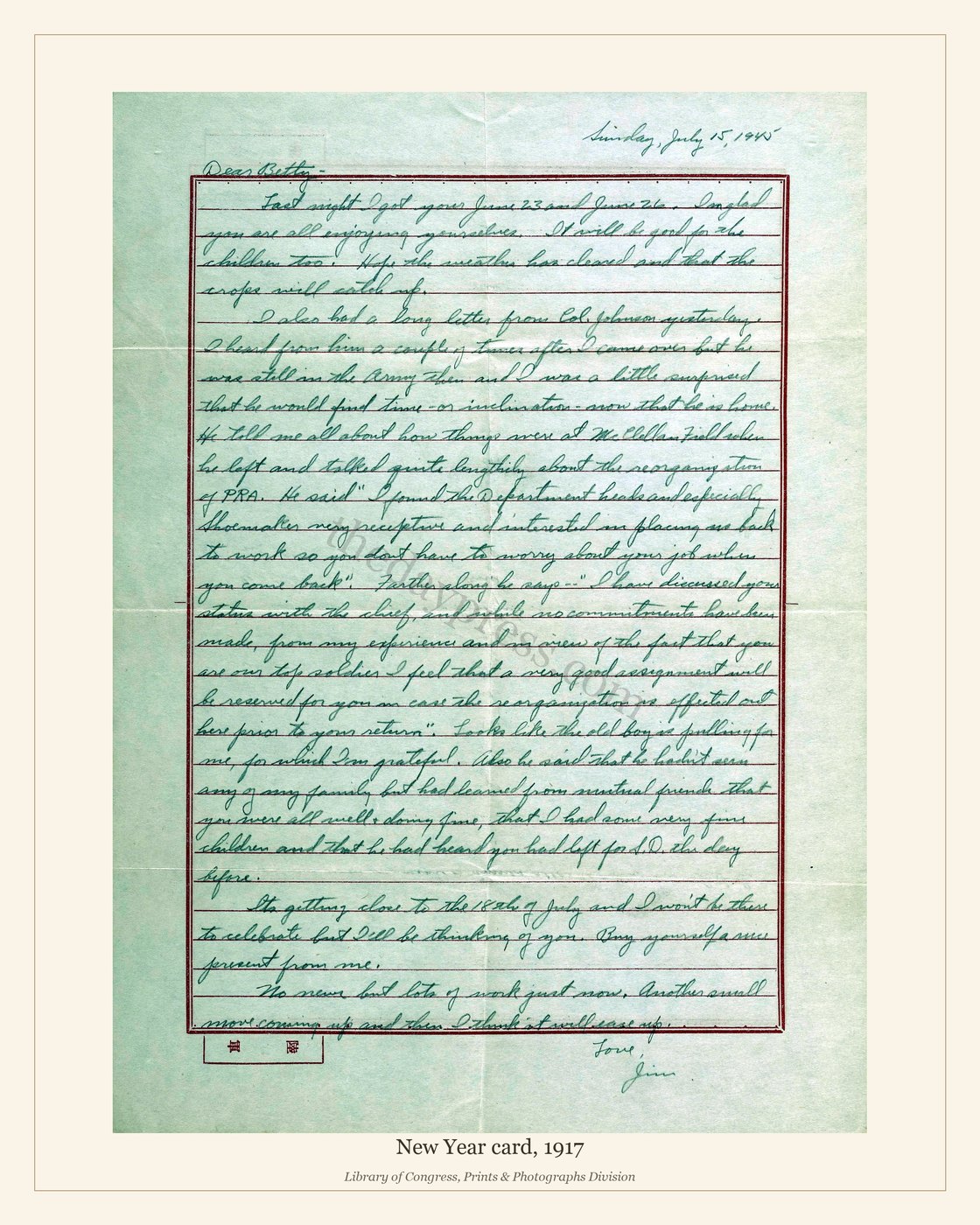 New Year card, 1917 — watermarked preview