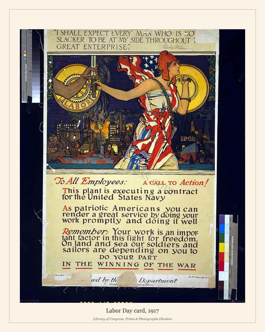 Labor Day card, 1917 — watermarked preview