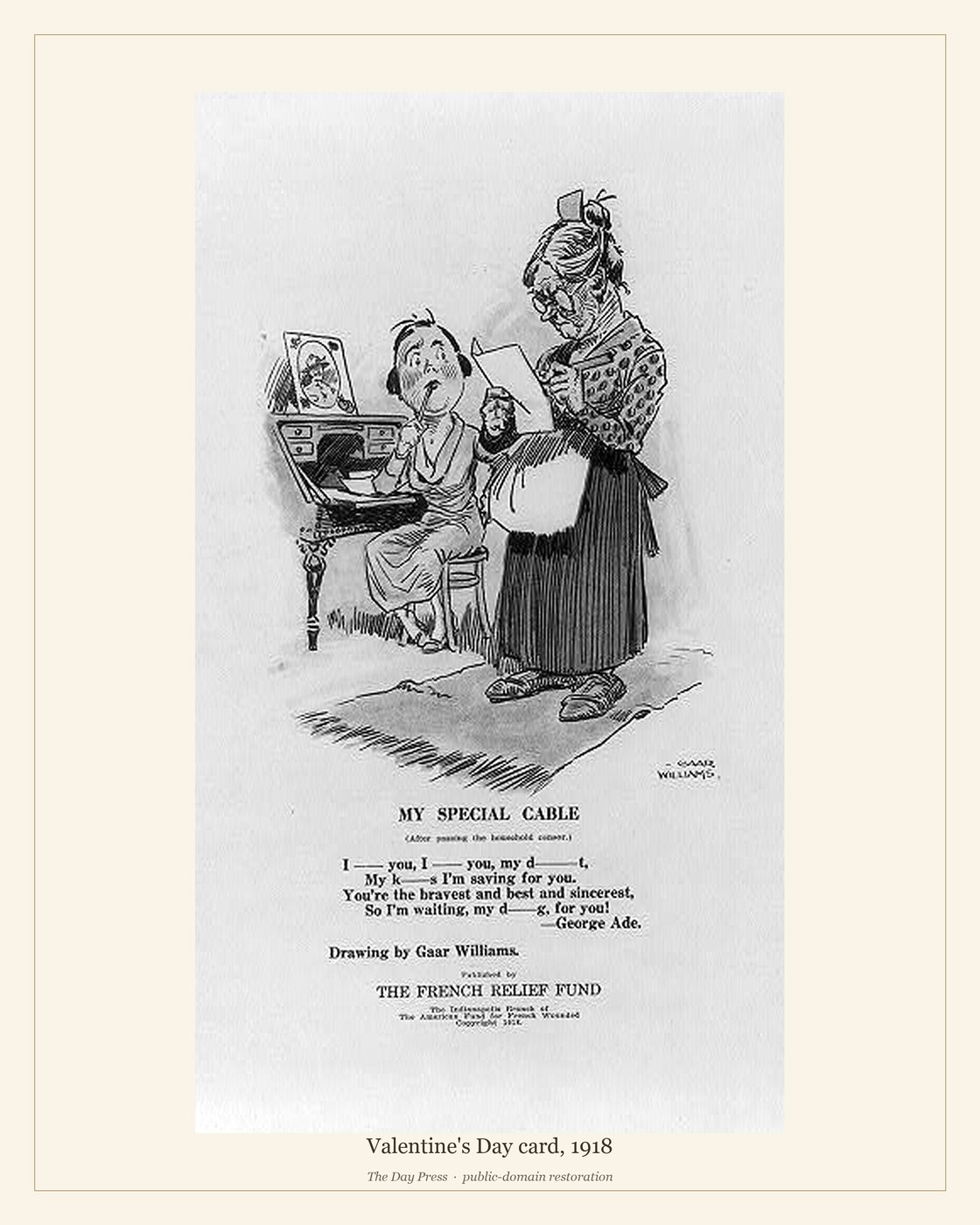 Valentine's Day card, 1918