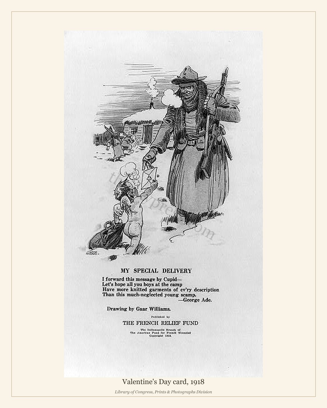 Valentine's Day card, 1918 — watermarked preview