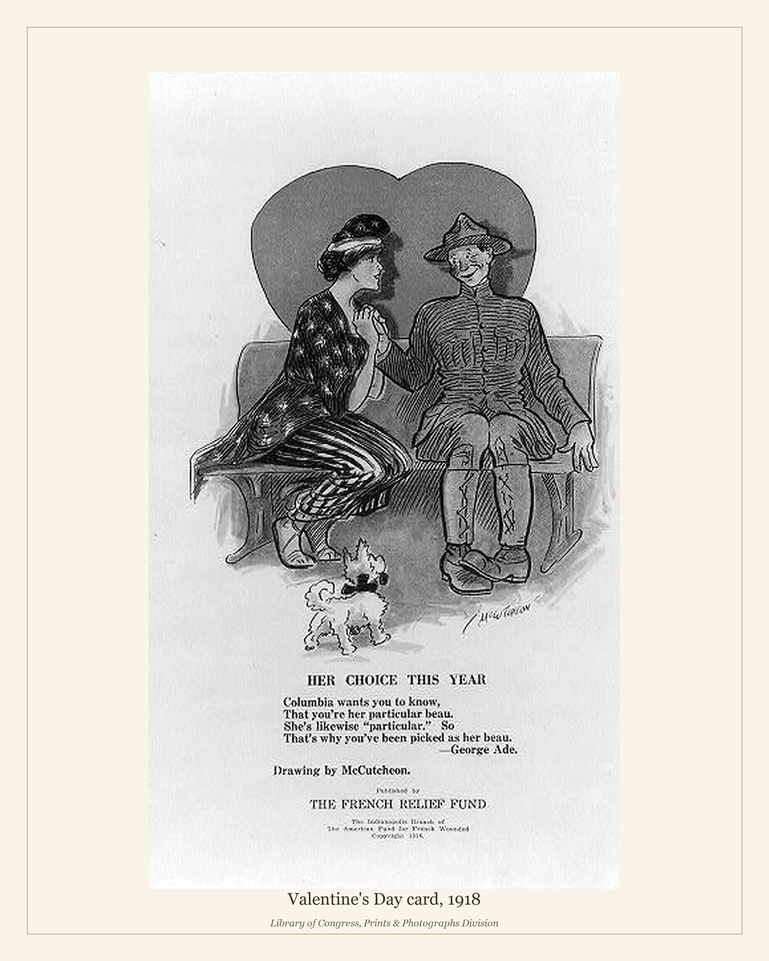 Valentine's Day card, 1918 — watermarked preview
