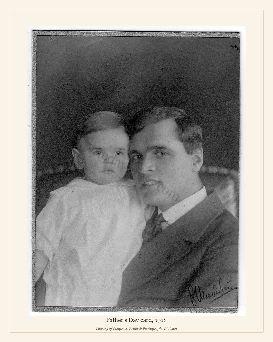 Father's Day card, 1918 — watermarked preview