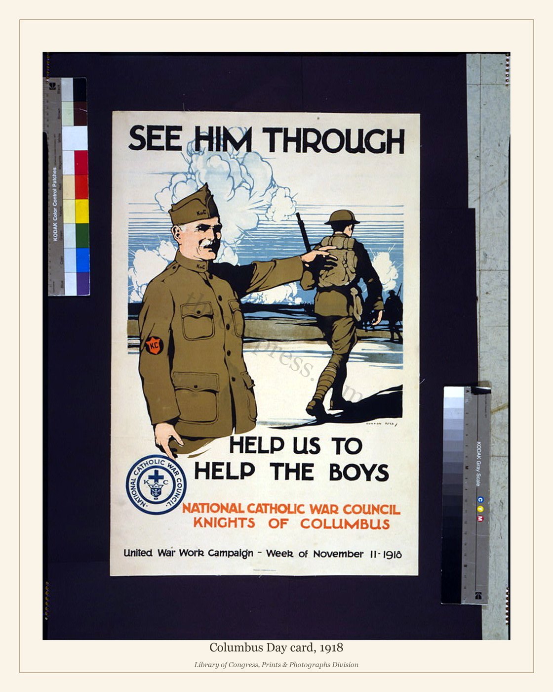 Columbus Day card, 1918 — watermarked preview