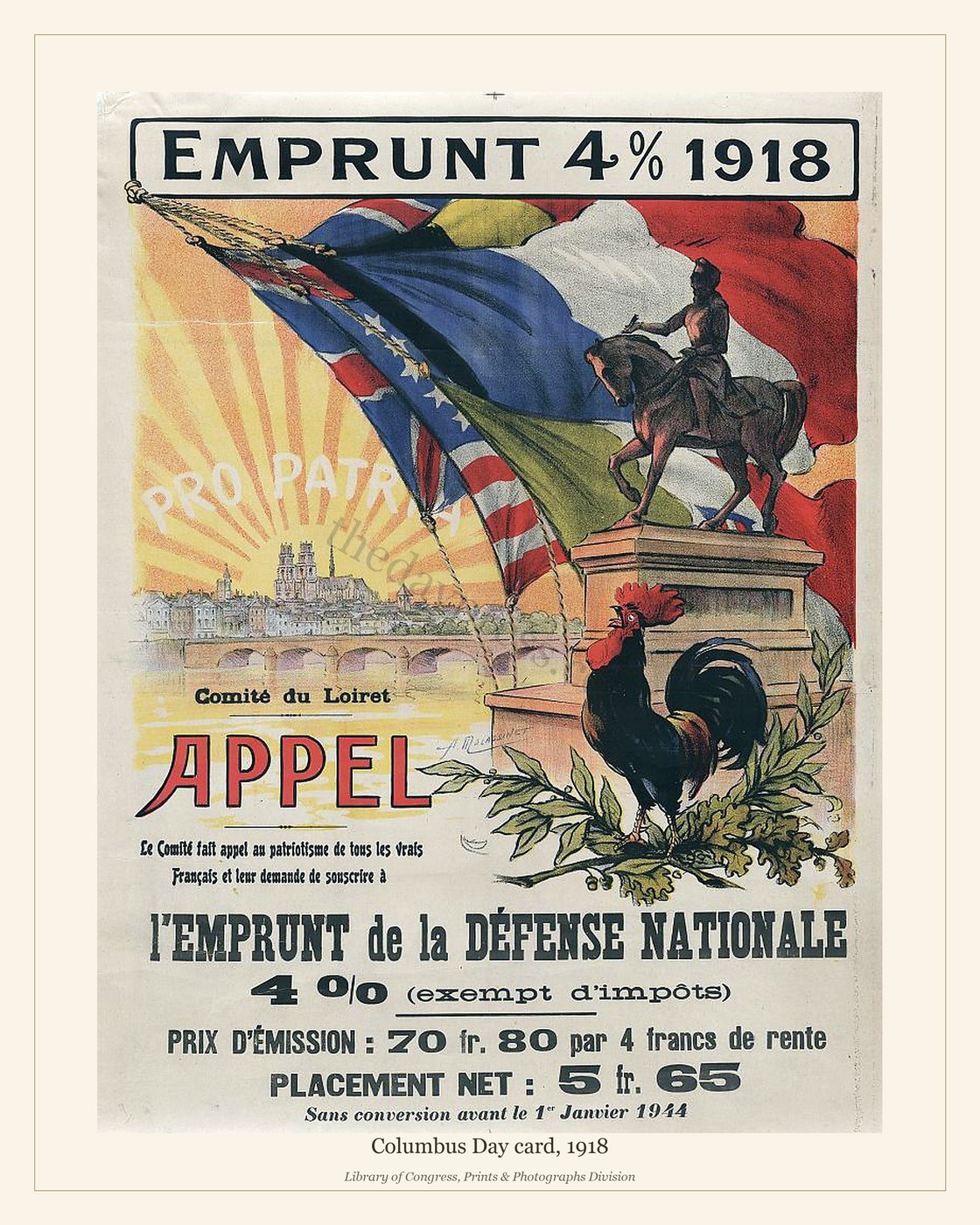 Columbus Day card, 1918 — watermarked preview