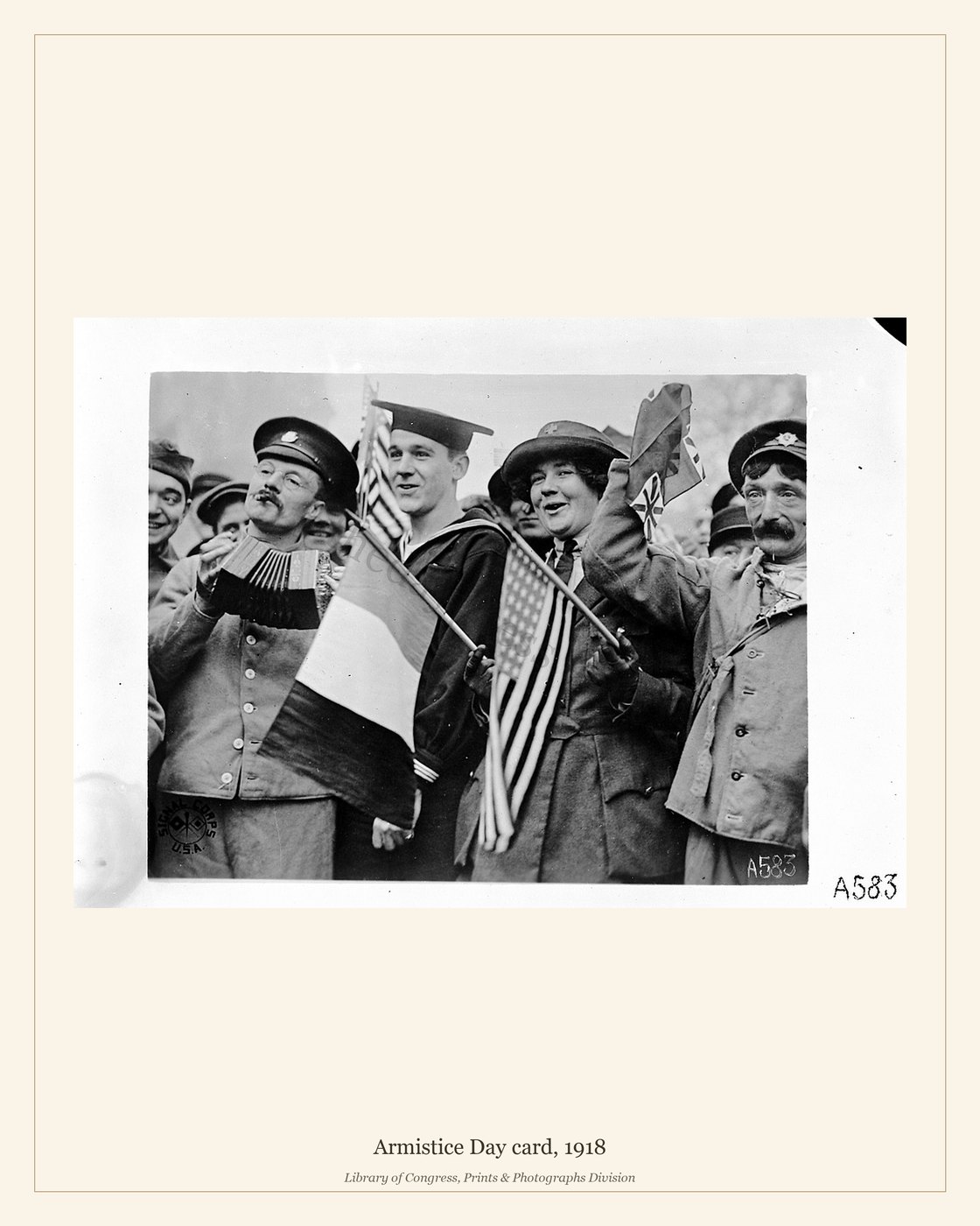 Armistice Day card, 1918 — watermarked preview
