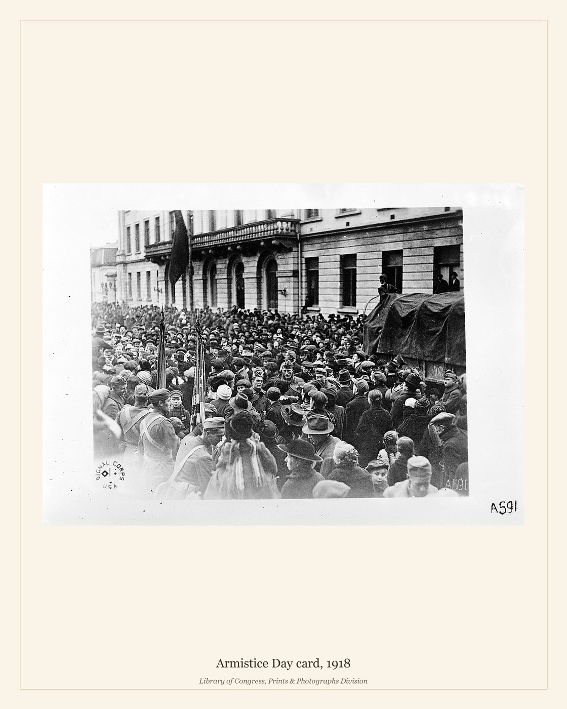 Armistice Day card, 1918 — watermarked preview