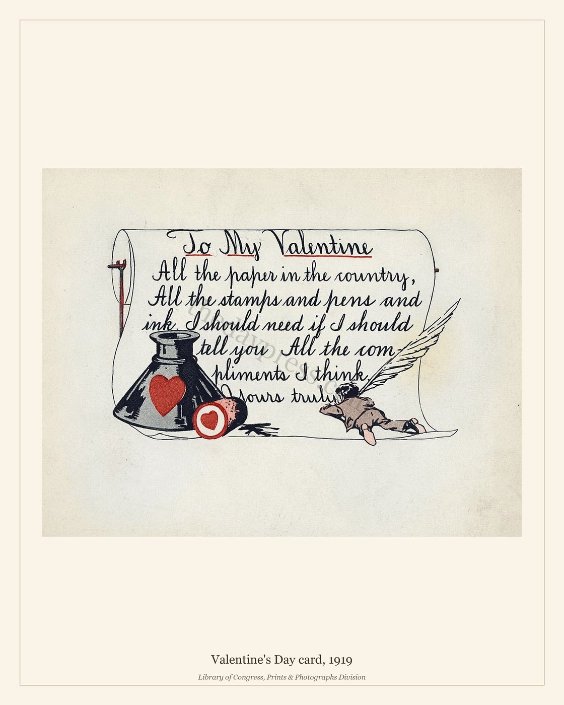 Valentine's Day card, 1919 — watermarked preview