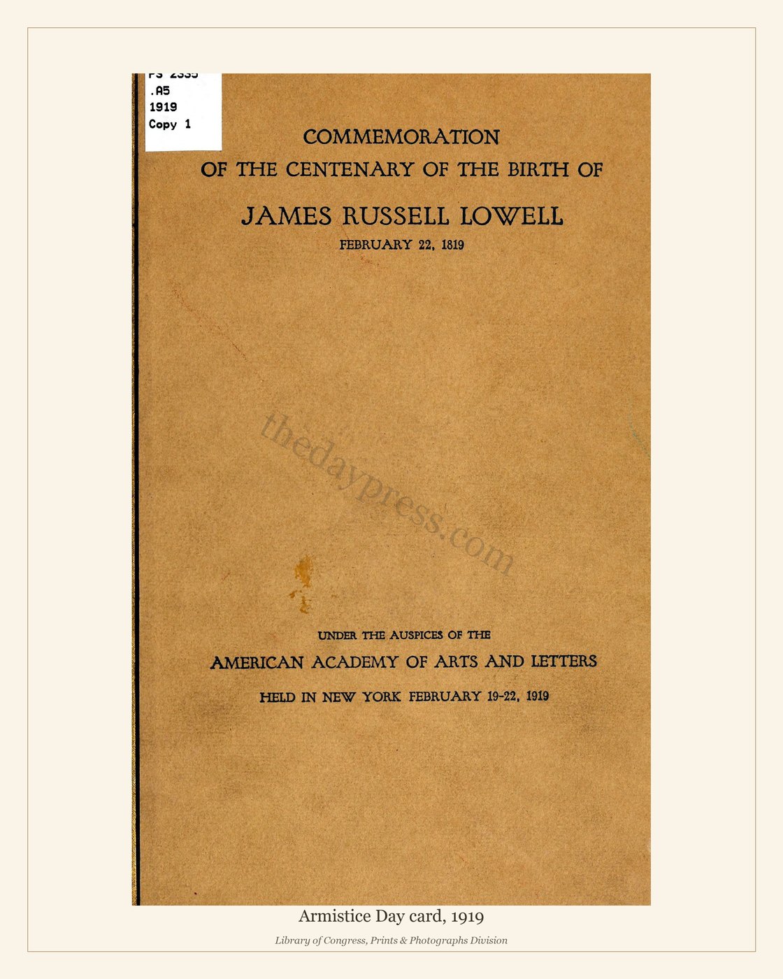 Armistice Day card, 1919 — watermarked preview