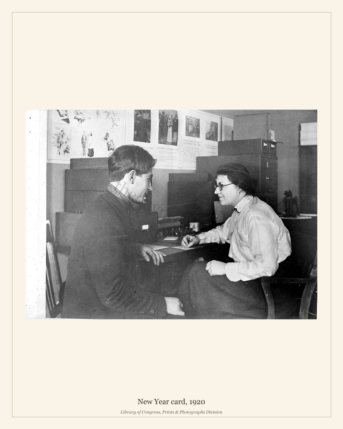 New Year card, 1920 — watermarked preview