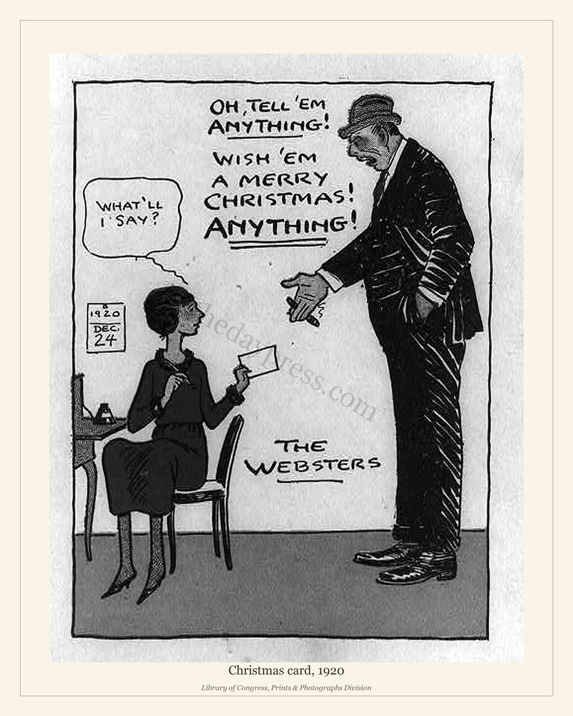 Christmas card, 1920 — watermarked preview