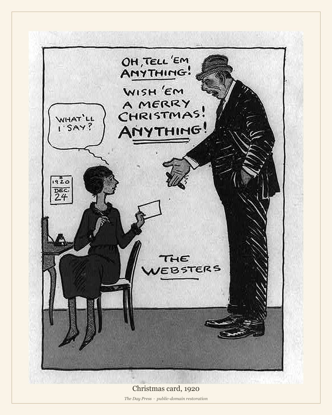 Christmas card, 1920