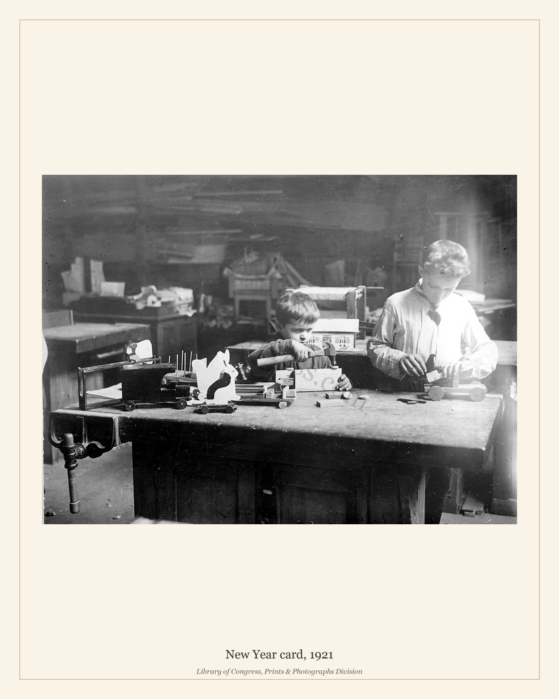 New Year card, 1921 — watermarked preview
