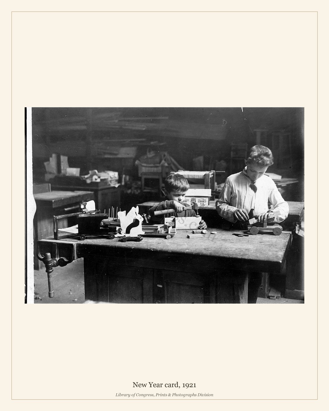 New Year card, 1921 — watermarked preview