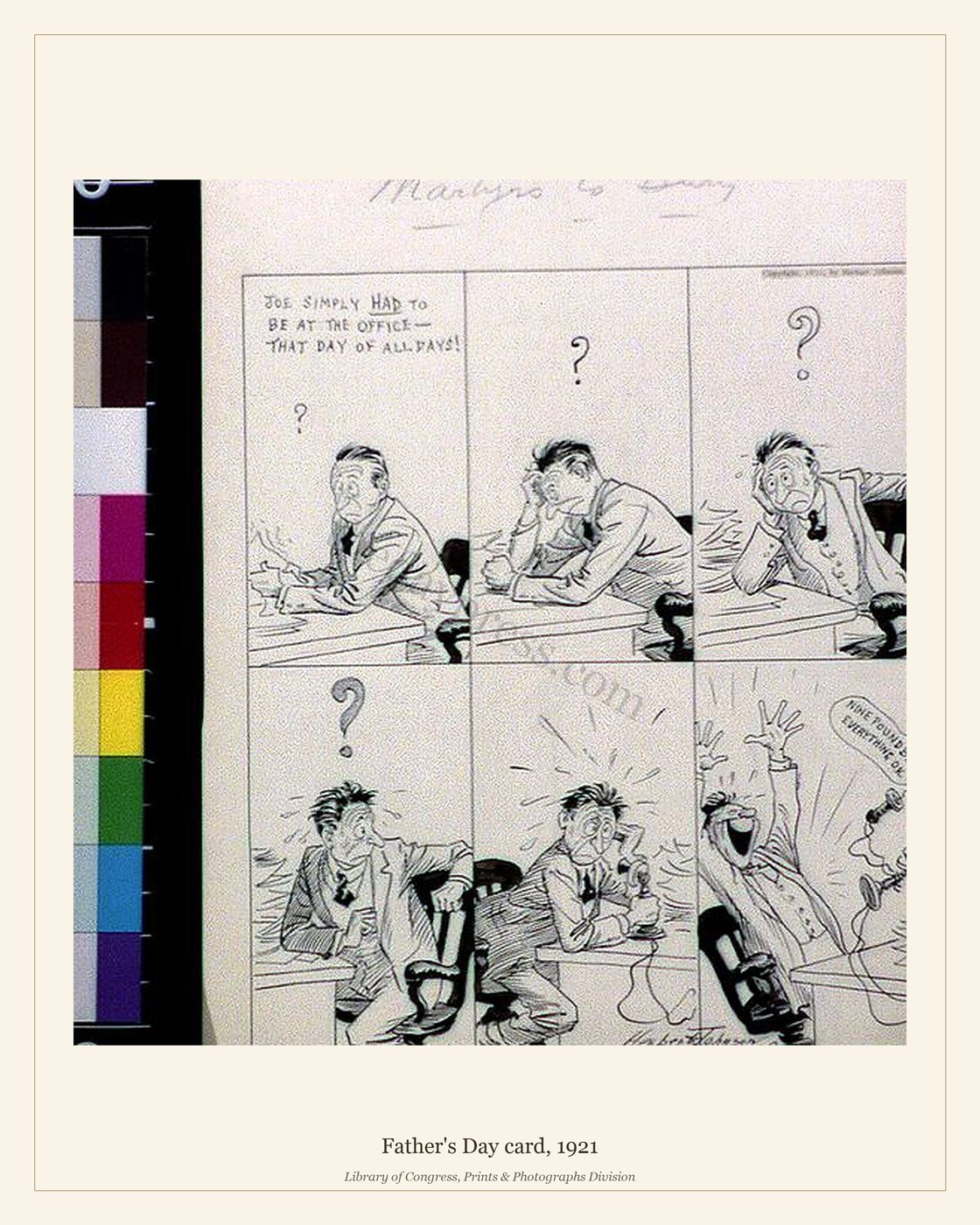 Father's Day card, 1921 — watermarked preview