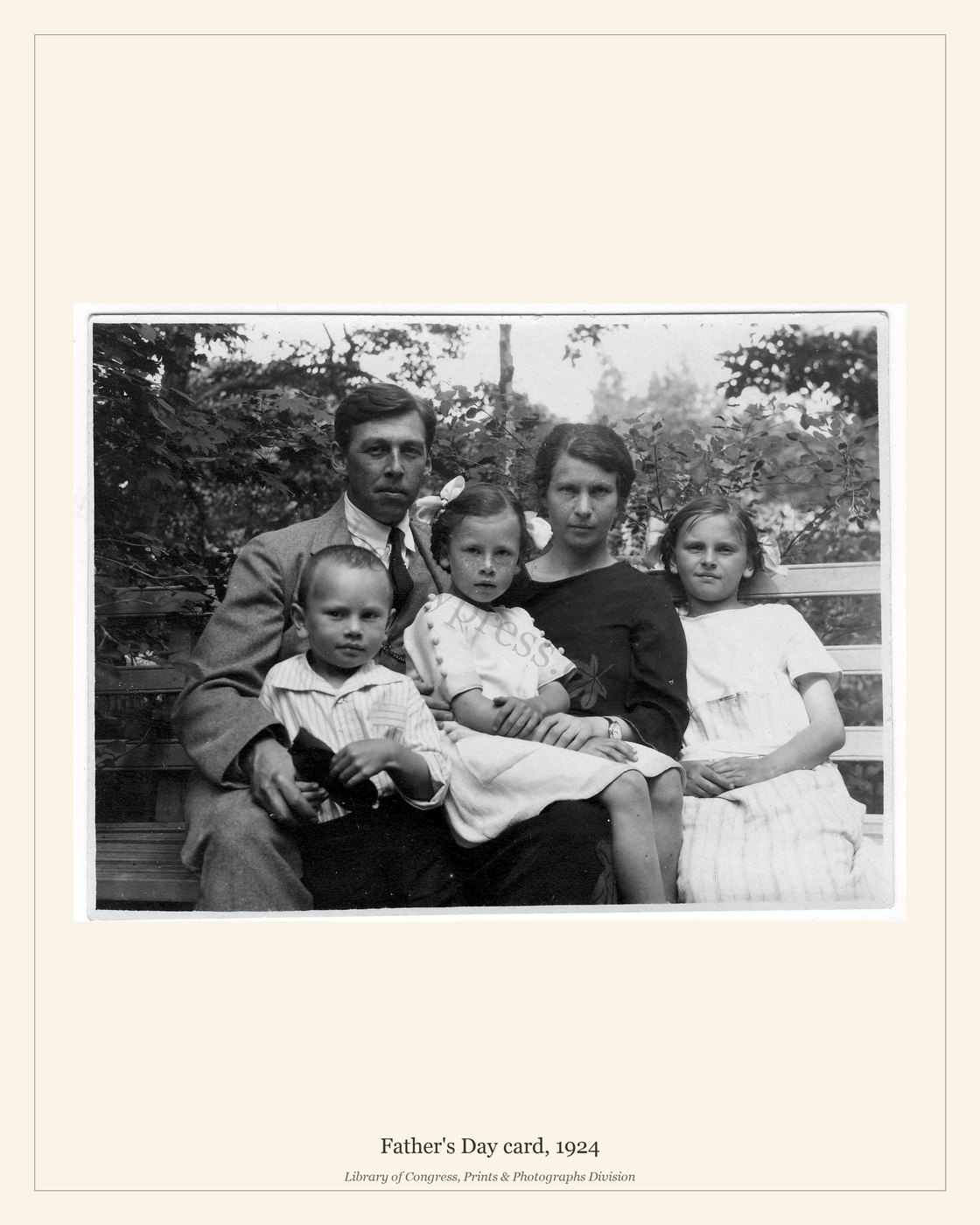Father's Day card, 1924 — watermarked preview